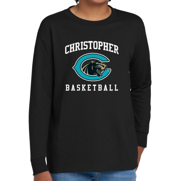 Christopher Boys Basketball Youth Heavy Cotton 100% Cotton Long Sleeve T Shirt Thumbnail